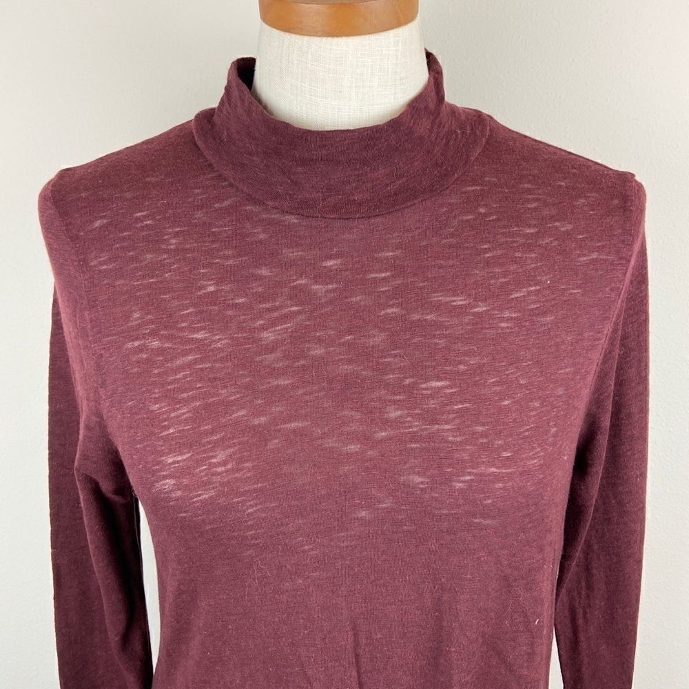 Three Dots Tie-Front Mock Neck - Picture 4 of 7